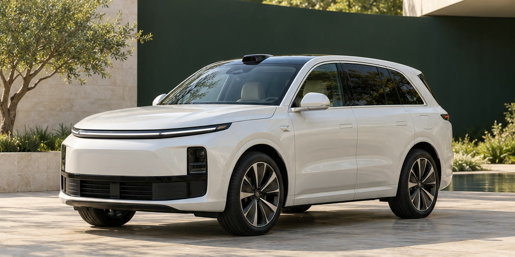 Li Auto L6 · светлый салон, передний ракурс
